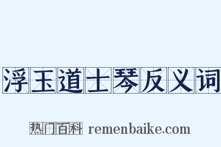 浮玉道士琴反义词是什么意思的图片